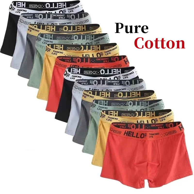 Boxer Brief Pack Cotton - 10 ชิ้น/ชุดชั้นในชายผู้ชายกางเกงผ้าฝ้ายผู้ชายกางเกงกางเกงขาสั้นBreathable Boxerกางเกงขาสั้นนุ่มสบายPlusขนาด