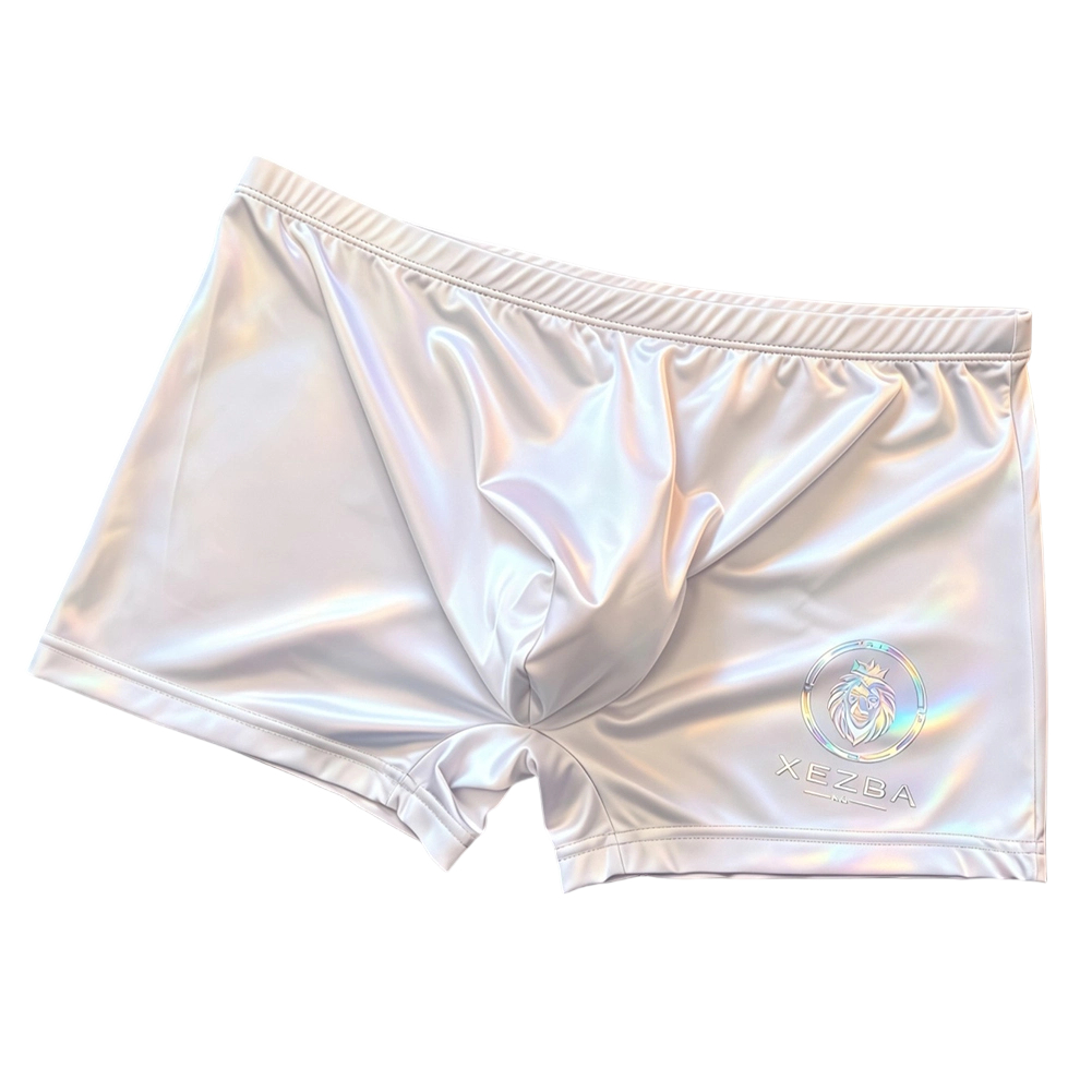 Long Leg Trunk Men - กางเกงบ็อกเซอร์ผ้าไหมน้ำแข็งเงางามสำหรับผู้ชาย กางเกงในทรง U-shape สำหรับใส่ในบ้านหรือใส่นอน กางเกงบ็อกเซอร์ขายาวผ้าไหมน้ำแข็งซาตินเงางามสำหรับผู้ชาย