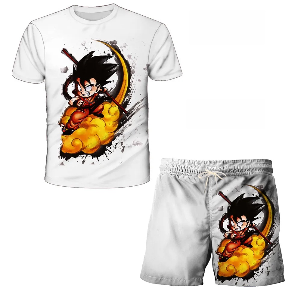 T Shirt Tight Fit - เสื้อยืดและกางเกงขาสั้นลายเมฆนิมบัส ดราก้อนบอล คิดส์ โกคู ซัมเมอร์ 2026