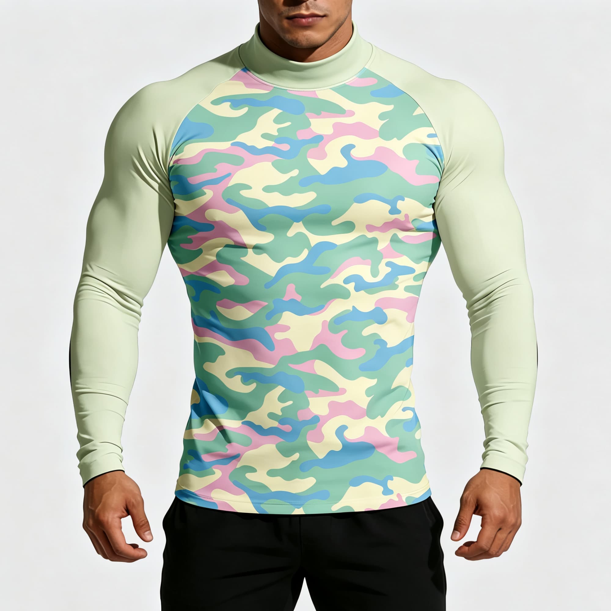 เสื้อยืดแขนยาวคอเต่าลายพรางพาส - Base Layer Top บทวิจารณ์และราคา