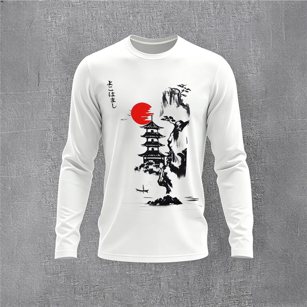 เสื้อยืดแขนยาวลายดอกพลัมสไตล์จ - Base Layer Top บทวิจารณ์และราคา