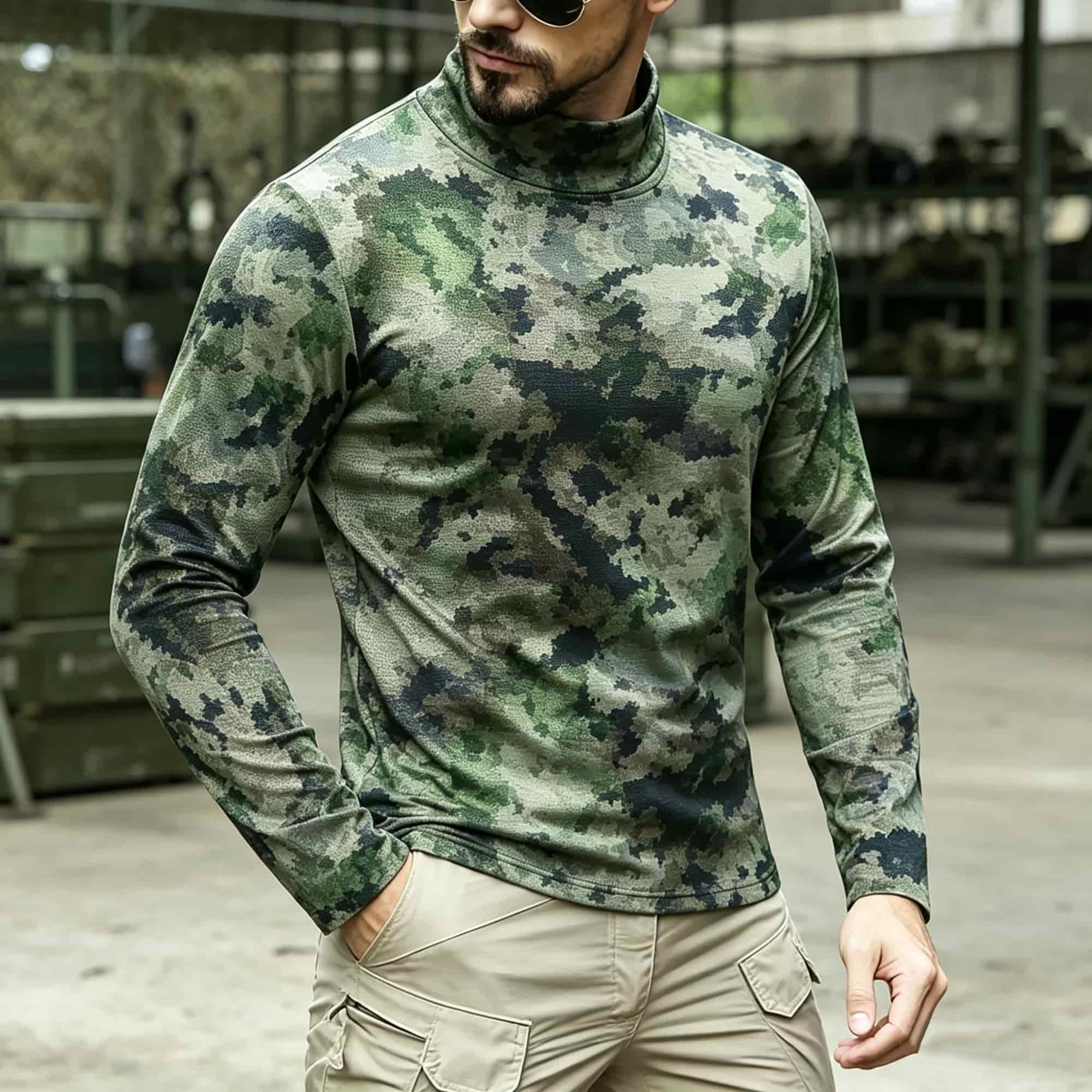 เสื้อเชิ้ตแขนยาวคอเต่าลายพรางส - Base Layer Top บทวิจารณ์และราคา